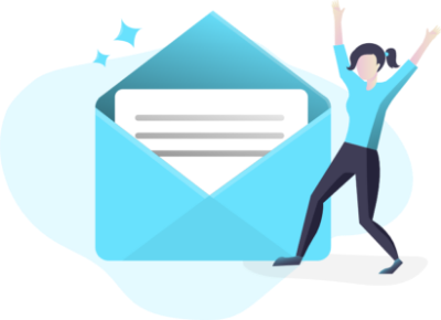 画像：メールを受信している女性