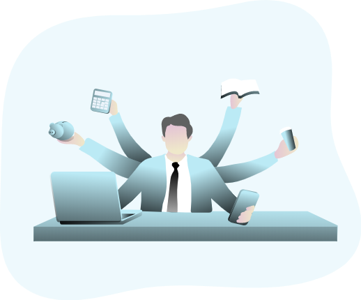 画像：仕事をしている男性のイラスト